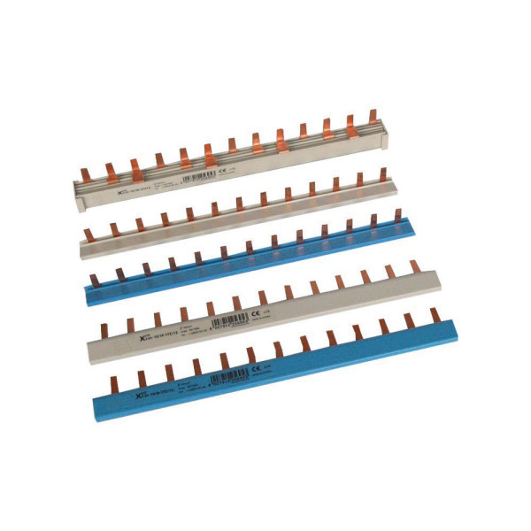 Rail de phase, 1ph, 10qmm, coudé gris, stylet, 13 modules (Z-SV-10/1P-F/13)