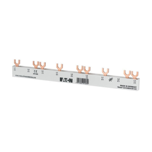 Barres ev, 3phases, 8,5pe, pour utilisation de contacts auxiliaires (EVG-16/3X1PHAS/6MODUL/HI)