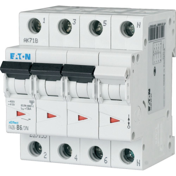 Disjoncteur modulaire, 32a, 1np, courbe c, 6ka (FAZ6-C32/3N)