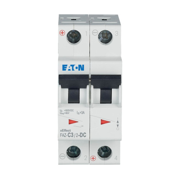 Disjoncteur modulaire, 3a, 2p, courbe c, dc (FAZ-C3/2-DC)