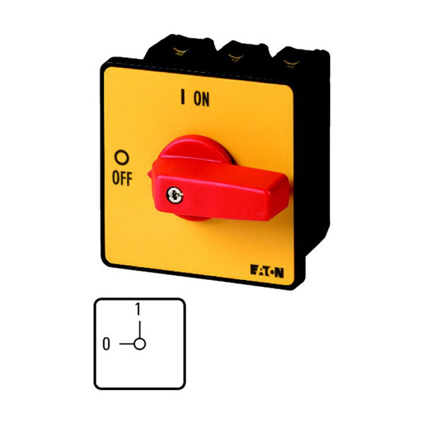 Inter d'arrêt d'urgence, 3p, 63a, manette rouge, montage encastré (P3-63/E-RT)