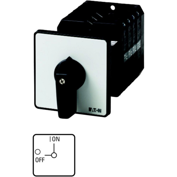 Inter. Marche-arrêt, 2 pôles, 63 a, 90 °, encastré avec fixation arrière (T5B-1-102/Z)