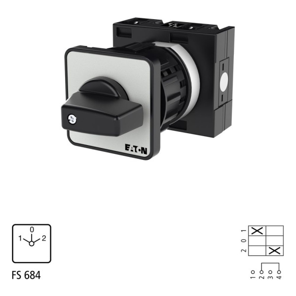 Inverseur, cont.: 2, 32a, 1-0-2, 60°, à accrochage,encastré, fixation centrale (T3-1-8210/EZ)