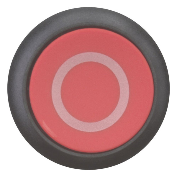 Bouton-poussoir, plat, rouge 0, à rappel (M22S-D-R-X0)