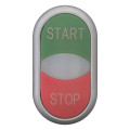 Bouton-poussoir double avec élement del, vert start/blanc/rouge stop (M22-DDL-GR-GB1/GB0)