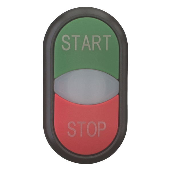 Bouton-poussoir double avec élement del, vert start/blanc/rouge stop (M22S-DDL-GR-GB1/GB0)