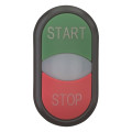 Bouton-poussoir double avec élement del, vert start/blanc/rouge stop (M22S-DDL-GR-GB1/GB0)