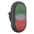 Bouton-poussoir double avec élement del, vert start/blanc/rouge stop (M22S-DDL-GR-GB1/GB0)