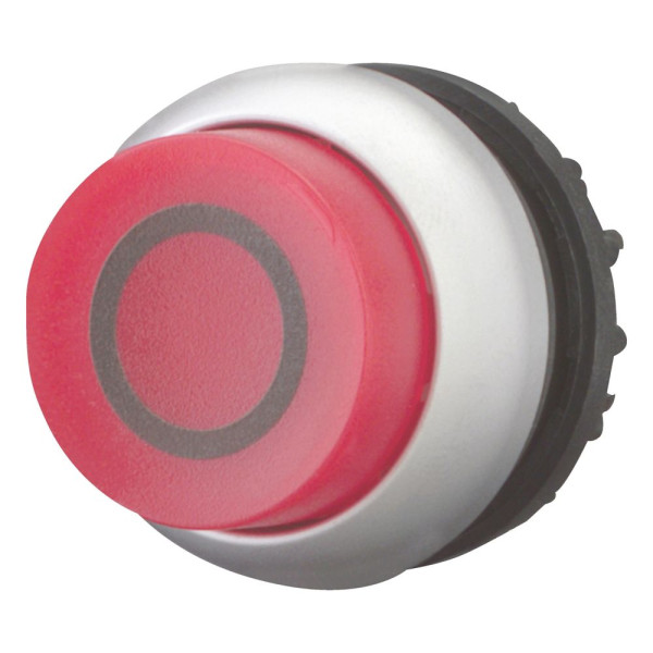 Bouton-poussoir lumineux, saillant, rouge 0, à accrochage (M22-DRLH-R-X0)