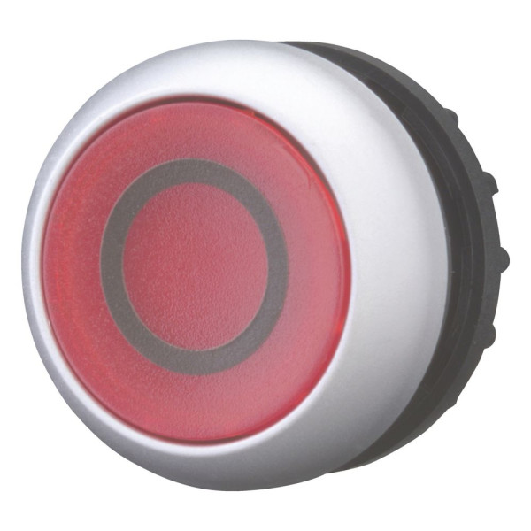 Bouton-poussoir lumineux, plat, rouge 0, à rappel (M22-DL-R-X0)