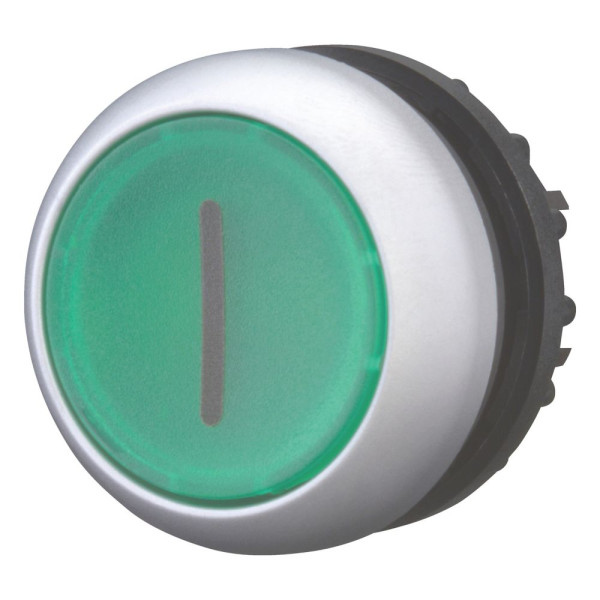 Bouton-poussoir lumineux, plat, vert i, à rappel (M22-DL-G-X1)