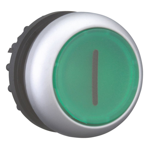 Bouton-poussoir lumineux, plat, vert i, à rappel (M22-DL-G-X1)