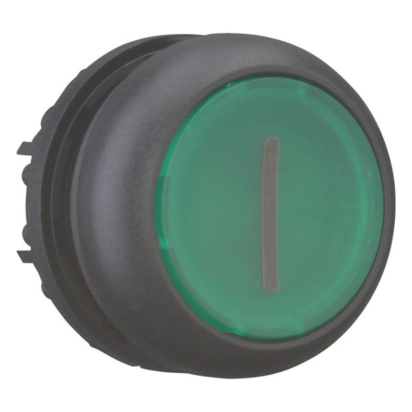 Bouton-poussoir lumineux, plat, vert i, à rappel (M22S-DL-G-X1)