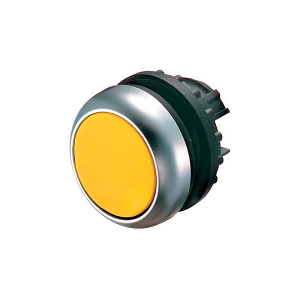 Bouton-poussoir lumineux, plat, jaune, à accrochage (M22-DRL-Y)