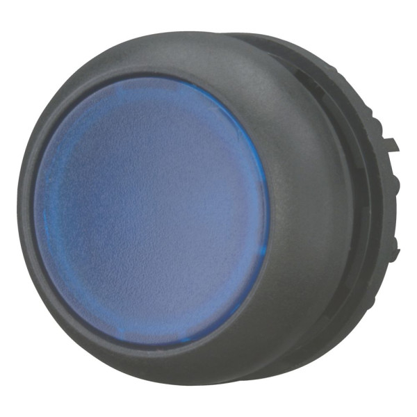 Bouton-poussoir lumineux, plat, bleu, à accrochage (M22S-DRL-B)