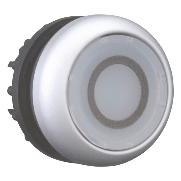 Bouton-poussoir lumineux, plat, blanc 0, à accrochage (M22-DRL-W-X0)