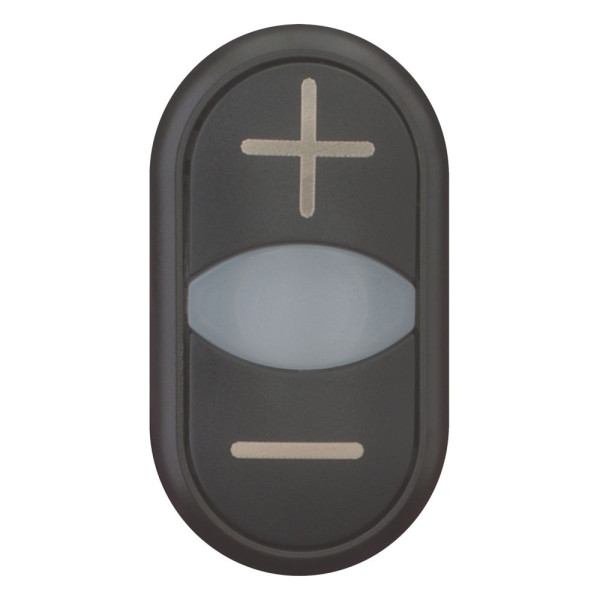 Bouton-poussoir double avec élement del, noir +/blanc/noir - (M22S-DDL-S-X4/X5)