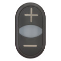 Bouton-poussoir double avec élement del, noir +/blanc/noir - (M22S-DDL-S-X4/X5)