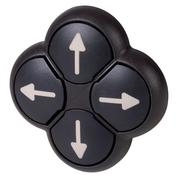 Bouton-poussoir 4 positions, noir/gris, à rappel (M22S-D4-S-X7)