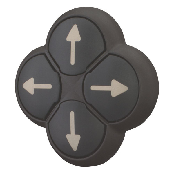 Bouton-poussoir 4 positions, noir/gris, verrouillé (M22S-DI4-S-X7)