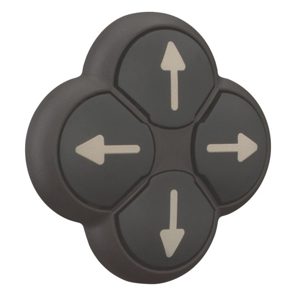 Bouton-poussoir 4 positions, noir/gris, verrouillé (M22S-DI4-S-X7)