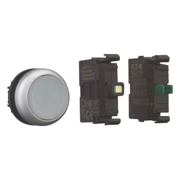 Bouton-poussoir lumineux, appareil complet (m22-dl-w-k10led-bvp)