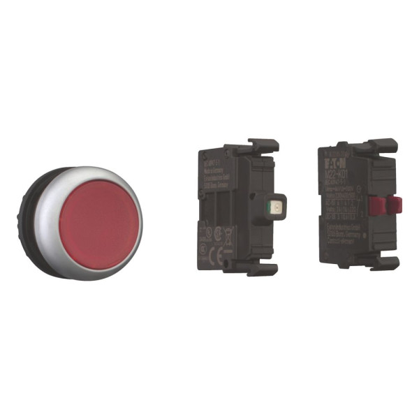 Bouton-poussoir lumineux; appareil complet (m22-dl-r-k01led-bvp)