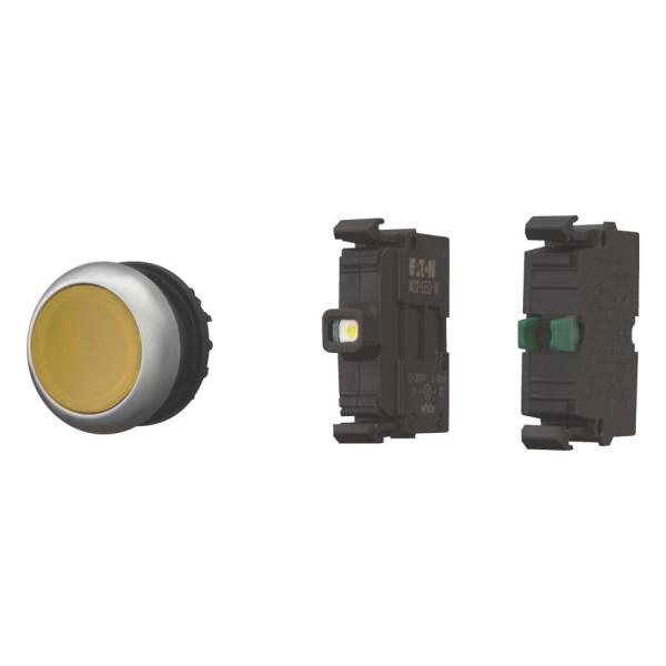 Bouton-poussoir lumineux; appareil complet (m22-dl-y-k10led-bvp)