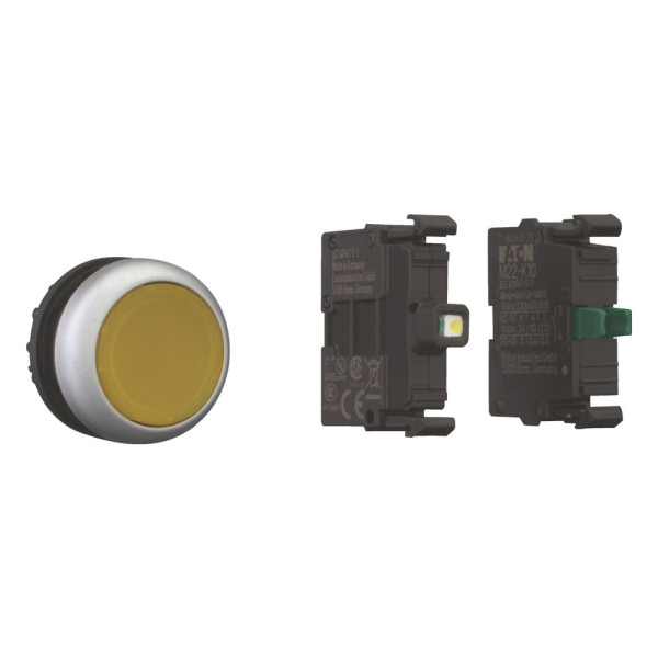 Bouton-poussoir lumineux; appareil complet (m22-dl-y-k10led-bvp)