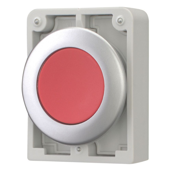 Bouton poussoir 30mm,flush, a rappel,rouge, sans inscription (M30C-FD-R)