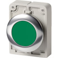 Bouton poussoir 30mm,flush, a rappel,vert, sans inscription (M30C-FD-G)