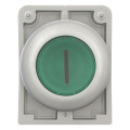 Bouton poussoir lumineux, 30mm, flush, à accroch vert, avec inscription  (M30C-FDRL-G-X1)