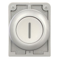 Bouton poussoir, 30mm, flush, a rappel,blanc, avec inscription  (M30C-FD-W-X1)