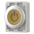 Bouton poussoir lumineux, 30mm, flush, a rappel,blanc, avec inscription  (M30C-FDL-Y-X162)