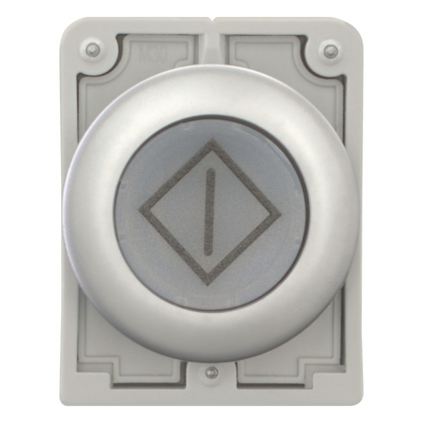 Bouton poussoir lumineux, 30mm, flush, a rappel,blanc, avec inscription  (M30C-FDL-W-X100)