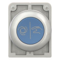 Bouton poussoir, 30mm, flush, a rappel,bleu, avec inscription  (M30C-FD-B-X217)