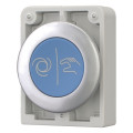 Bouton poussoir, 30mm, flush, a rappel,bleu, avec inscription  (M30C-FD-B-X217)