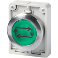 Bouton poussoir lumineux, 30mm, flush, a rappel,vert, avec inscription  (M30C-FDL-G-X32)