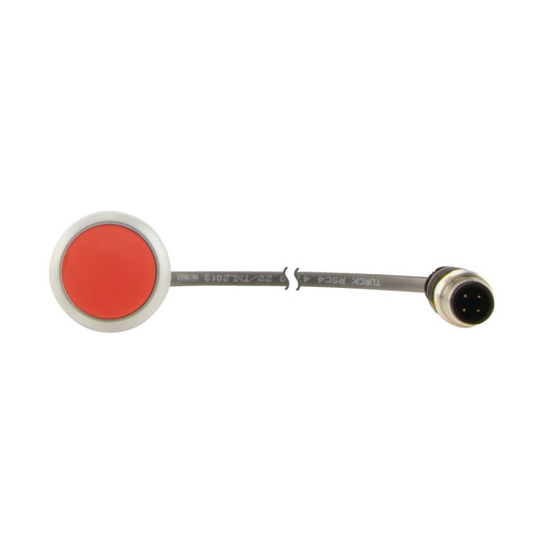 Bouton-poussoir affleurant; à accroch; rouge; 1 nc; câble 0,5m + connecteur m12a (C22-DR-R-K01-P3)