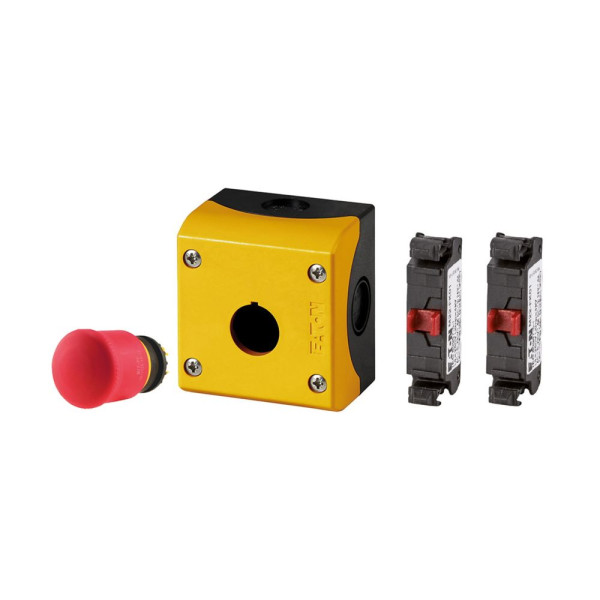 Bouton arrêt d'urgence, d=38 mm, déverrouillé par traction, non lumineux, 2 nf (m22-pv-2kc01-iy1-bvp)