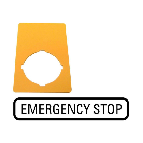 Étiquette, arrêt d'urgence, jaune, hxl=50x33mm, emergency stop (M22-XZK-GB99)