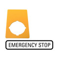 Étiquette, arrêt d'urgence, jaune, hxl=50x33mm, emergency stop (M22-XZK-GB99)