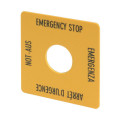 Étiquette, arrêt d'urgence, jaune, hxl=50x50mm, 4 langues, de, en, fr, it (M22-XYK1)