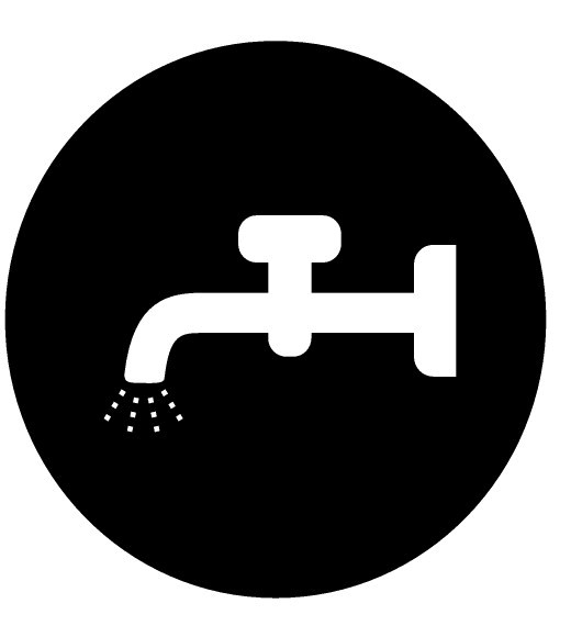 Étiquette, bouton ' coup de poing ' noir, symbole d'ecoulement liquide (M22-XDP-S-X16)