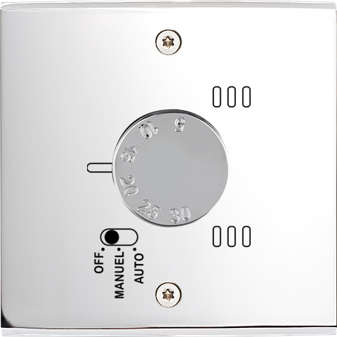 Façade laiton chrome simple thermostat a vis (187-415)