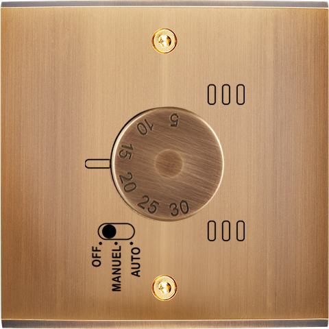 Façade laiton bronze simple thermostat a vis (187-417)