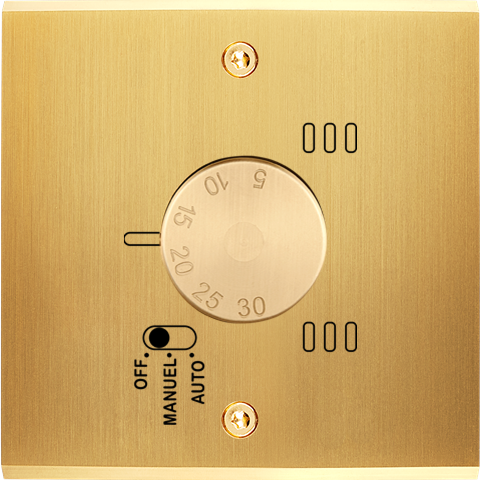 Façade laiton satine simple thermostat a vis (187-419)