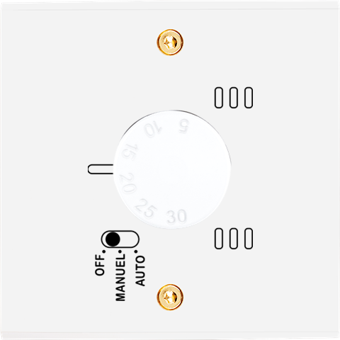 Façade laiton blanc email simple thermostat a vis (187-424)