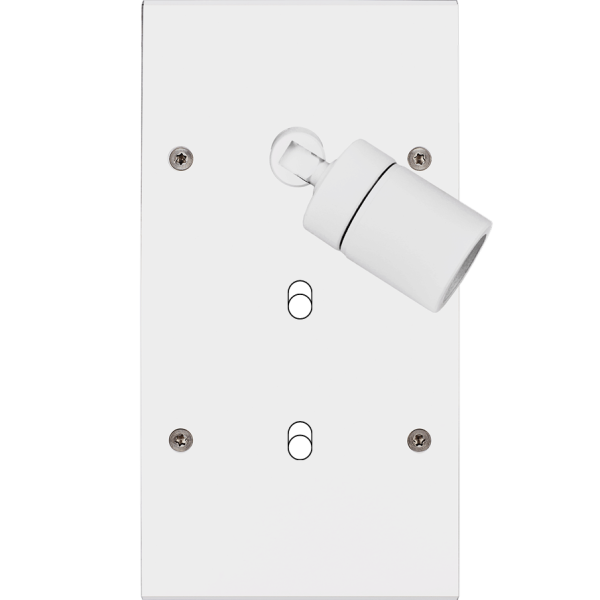 Façade Confidence Laiton  Blanc double verticale 2 basculeurs + SPOT 360° (223-413)