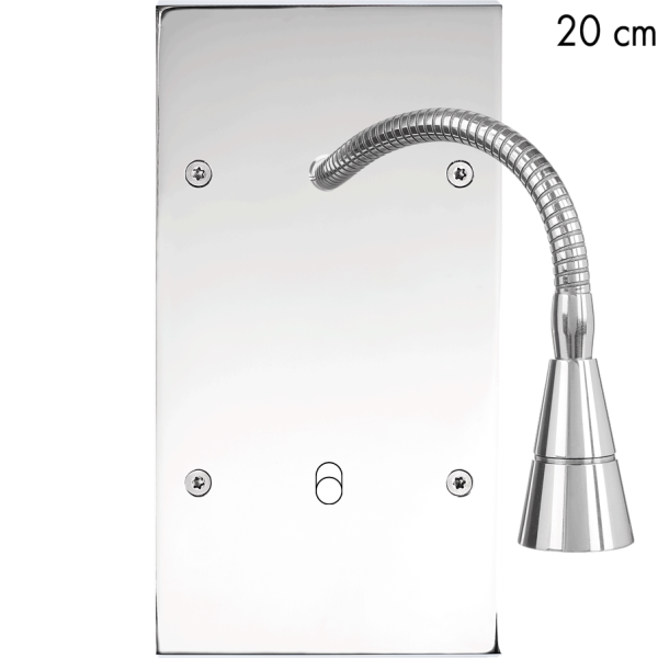 Façade Confidence Laiton  Chrome double verticale 1 basculeur + Liseuse 20 (232-415)